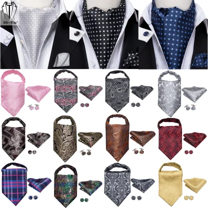 Ascot Tie with Cufflinks and Pocket Square - Image 2