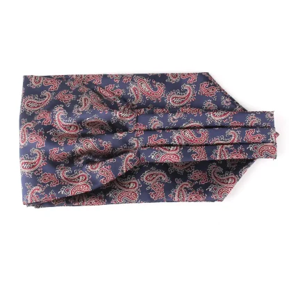 Retro Paisley Print Ascot Tie - Image 3