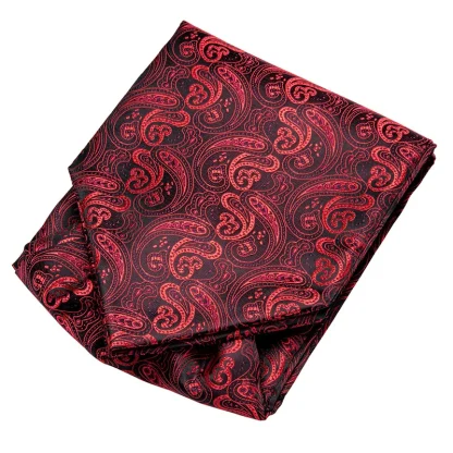 Shiny Ascot Tie with Paisley Pattern - Image 9