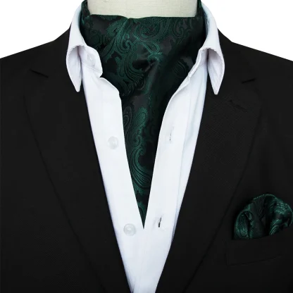 Luxury Elegant Ascot Tie with Pocket Square