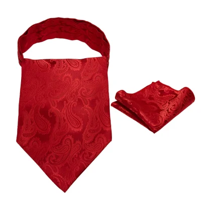 Luxury Elegant Ascot Tie with Pocket Square - Image 5