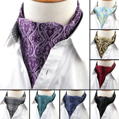 Vintage-style Printed Ascot Tie for Formal Events - Image 2