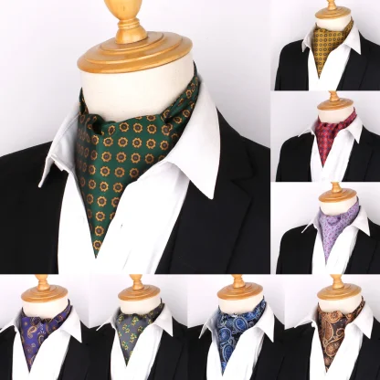 Formal Ascot Tie with Floral Dot Prints - Image 2