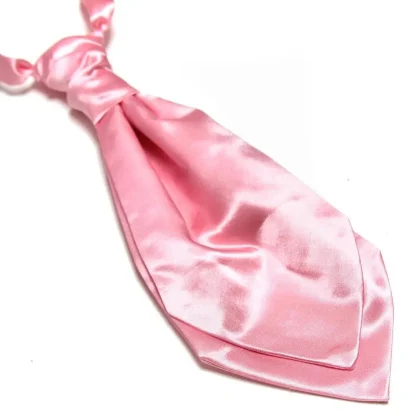 Solid Color Necktie with Shiny Finish - Image 3