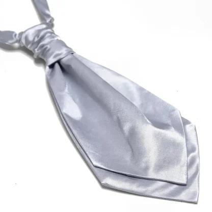 Solid Color Necktie with Shiny Finish - Image 2