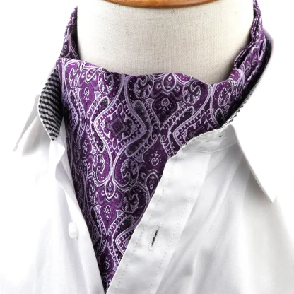 Vintage-style Printed Ascot Tie for Formal Events