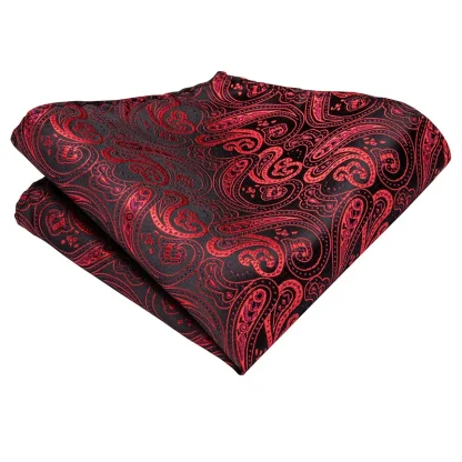 Shiny Ascot Tie with Paisley Pattern - Image 8