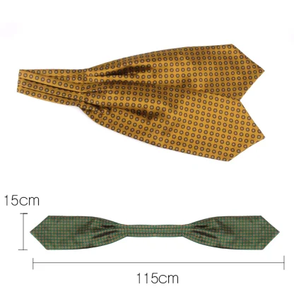 Casual Ascot Tie with Polka Dot Floral - Image 3