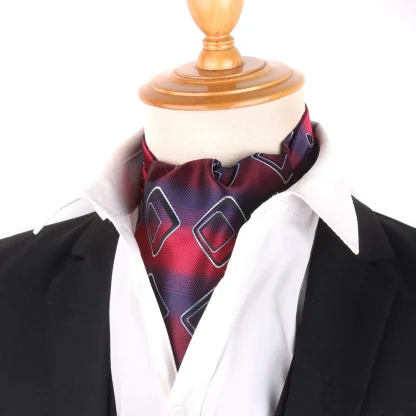 Printed Ascot Tie with Gradient Design