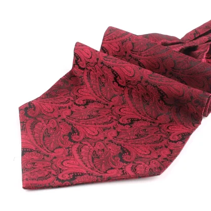 Printed Ascot Tie with Gradient Design - Image 5