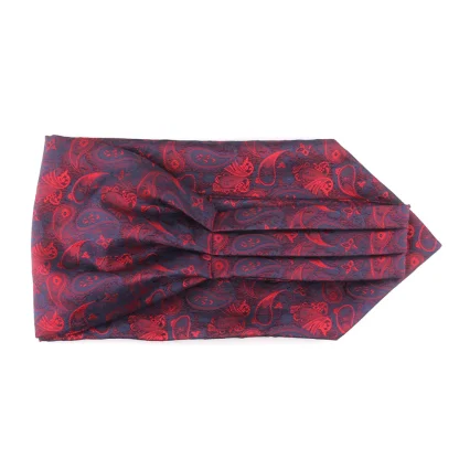 Red Paisley Pattern Formal Ascot Tie - Image 5