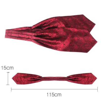 Printed Ascot Tie with Gradient Design - Image 3