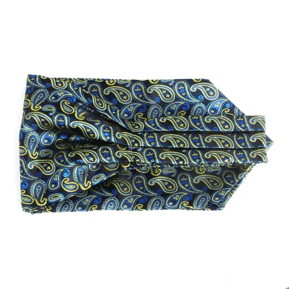 Retro Paisley Ascot Tie with Floral Print - Image 3