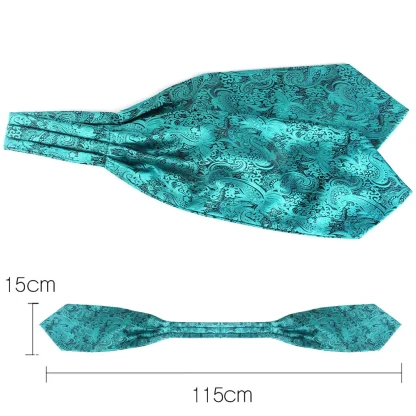 Bright Colored Ascot Tie with Elegant Pattern - Image 3