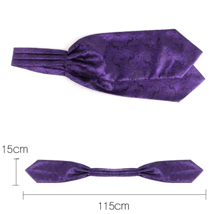 Purple Color Ascot Tie for Formal Events - Image 3